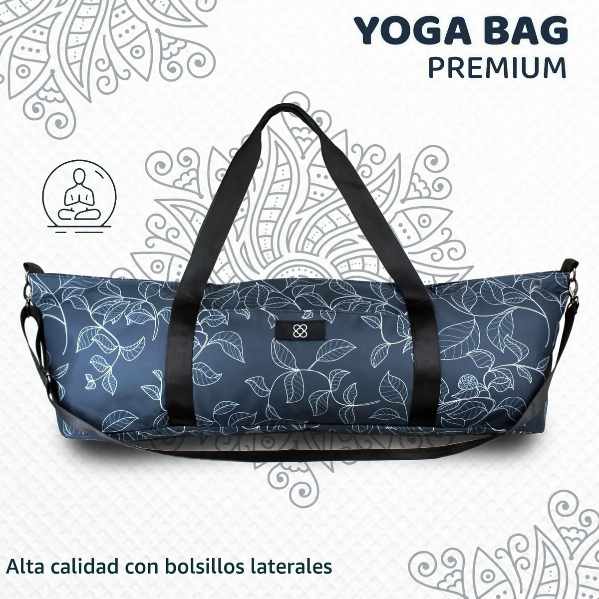 DOJA Barcelona Bolsa Esterilla Yoga XXL Estampado - Mochila Yoga de Diseño Resistente - Espaciosa con Bolsillos Integrados - Asas y Correa De Hombro - Bolsa Pilates Transporte Comodo foto 6