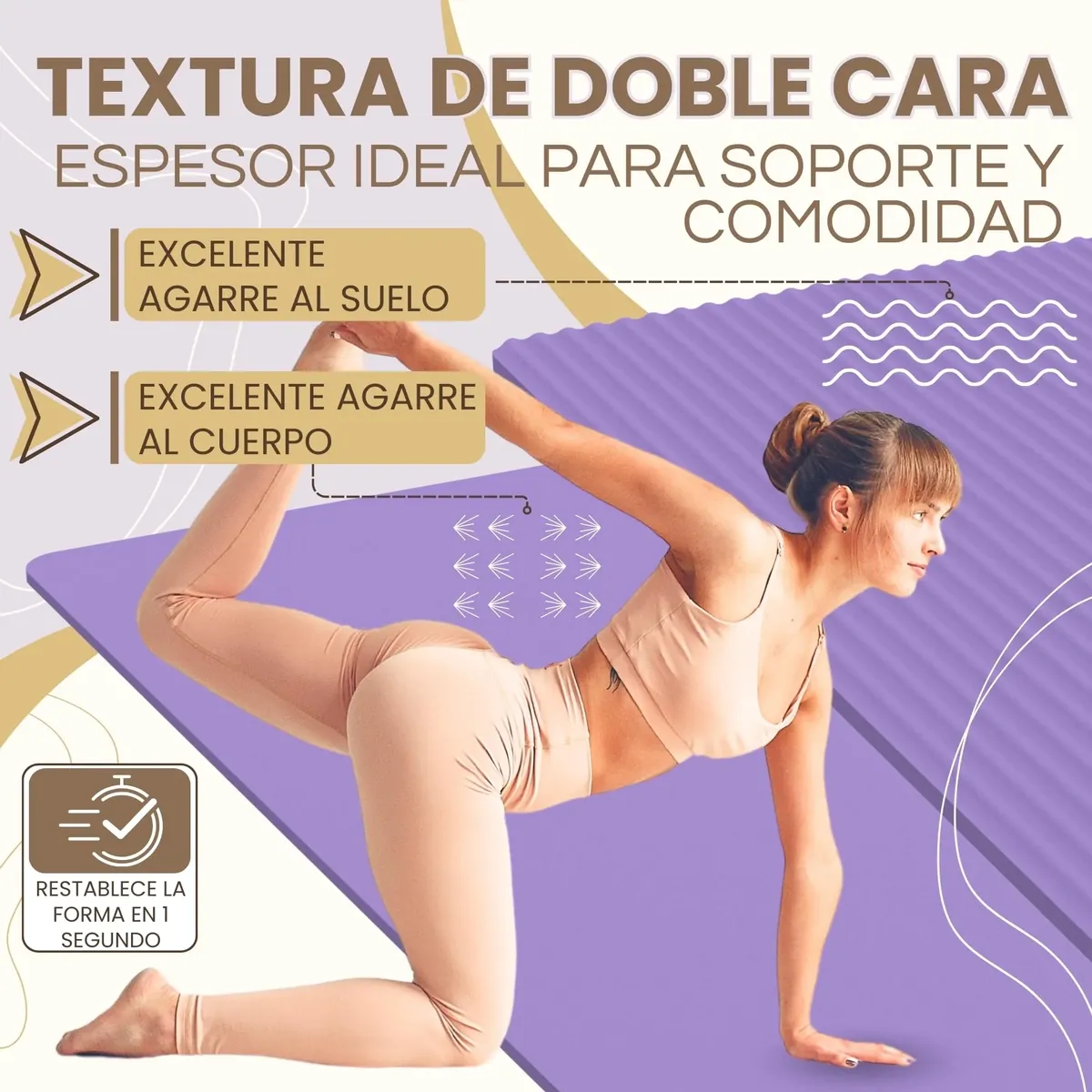 Esterilla Yoga Antideslizante con Correa de Transporte | Esterilla Yoga y Pilates ligera | Perfecto para Actividad diaria foto 1