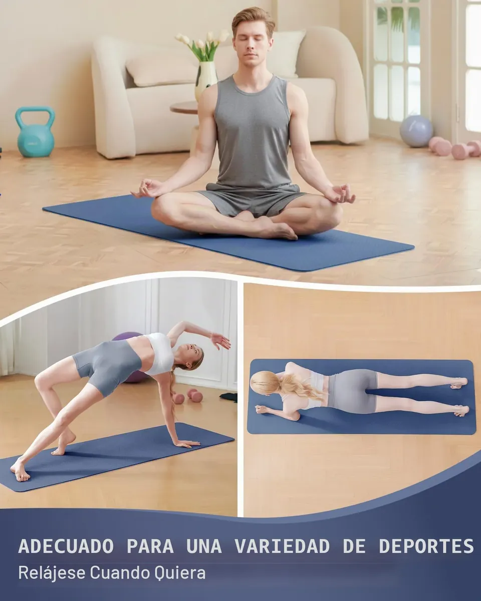 Good Nite Esterilla de yoga para gimnasia, pilates y ejercicio, antideslizante, gruesa, 6 mm, con correa de transporte, TPE, 183 x 61 x 0,6 cm foto 4