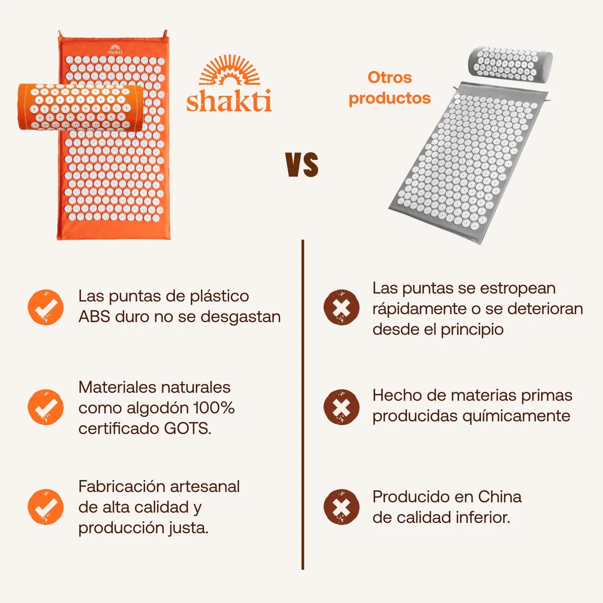ShaktiMat La original, esterilla de acupresión verde (algodón orgánico, fabricación ética) foto 4