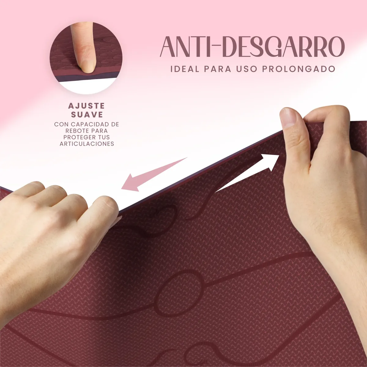 Yogii Esterilla de Yoga 6 mm burdeos/morado, Antideslizante TPE con Líneas de Alineación foto 5