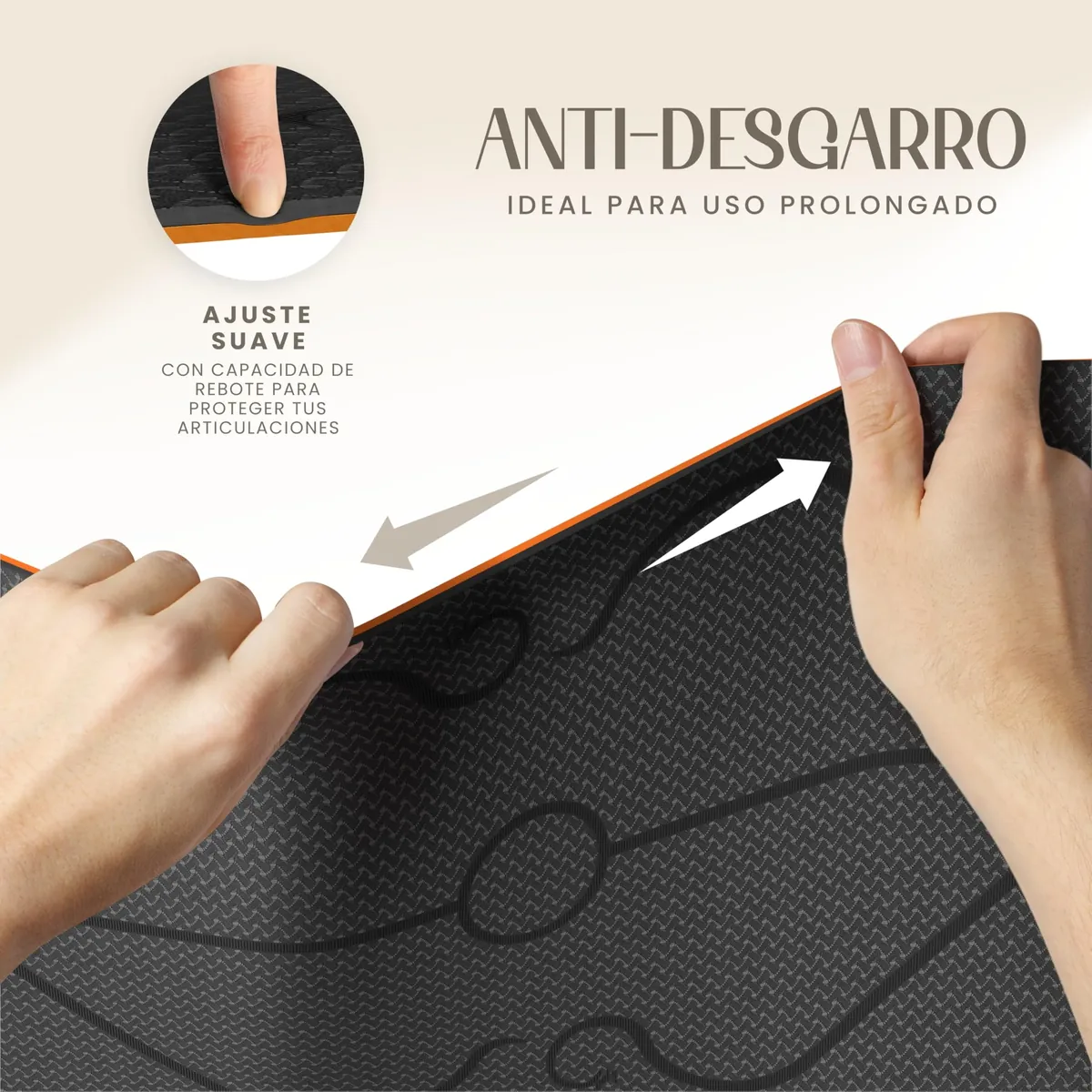 Yogii Esterilla de Yoga 6 mm reversible negro/naranja, Antideslizante TPE con Líneas de Alineación foto 6